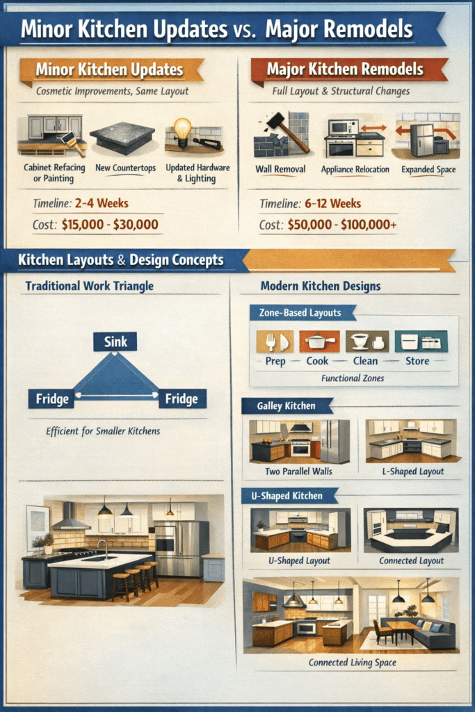 Minor Kitchen Updates vs Major Remodels