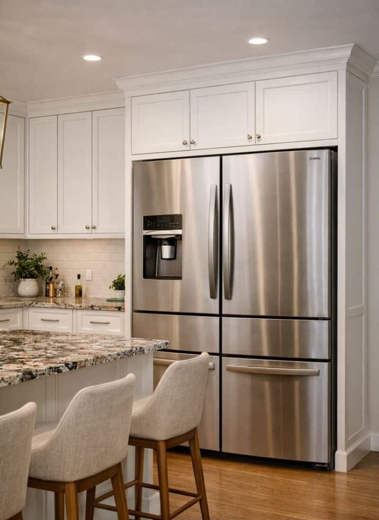 kitchen remodeled in southern ohio with stainless steel refrigerator