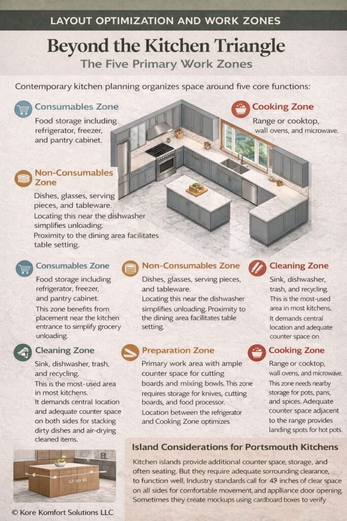 Setting up the kitchen triangle