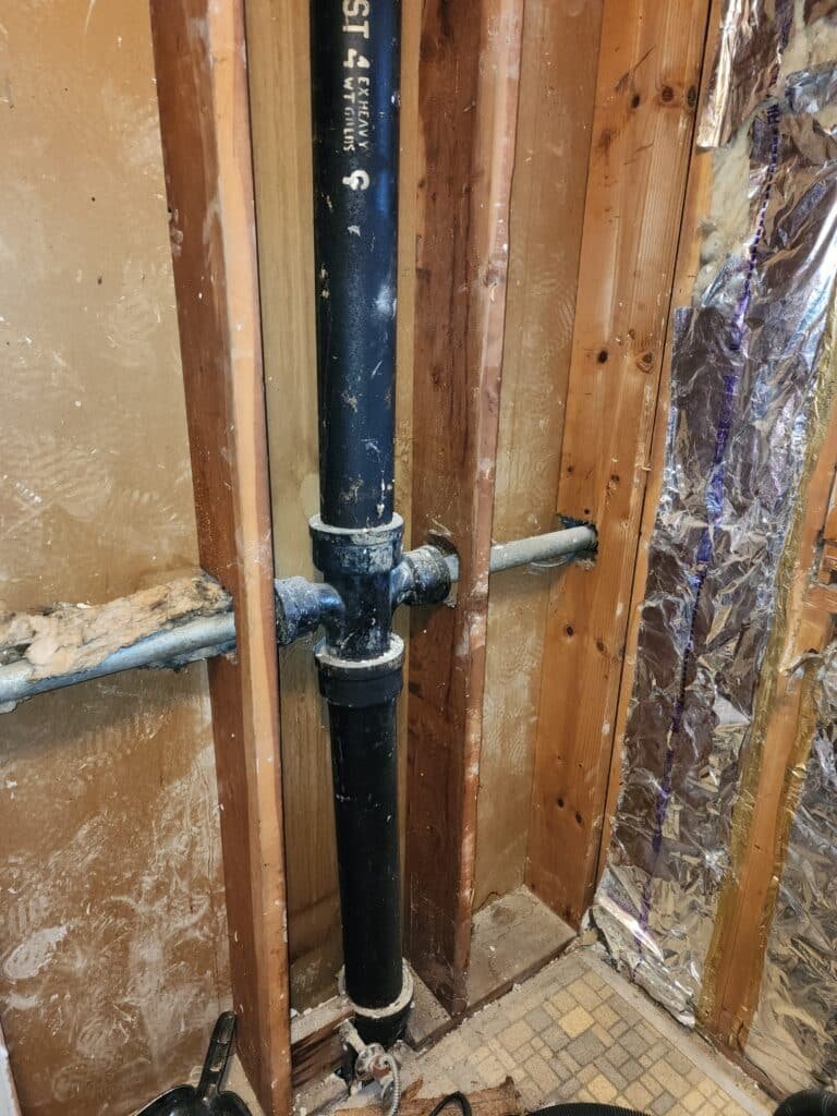 Portsmouth Ohio bathroom remodel during construction.