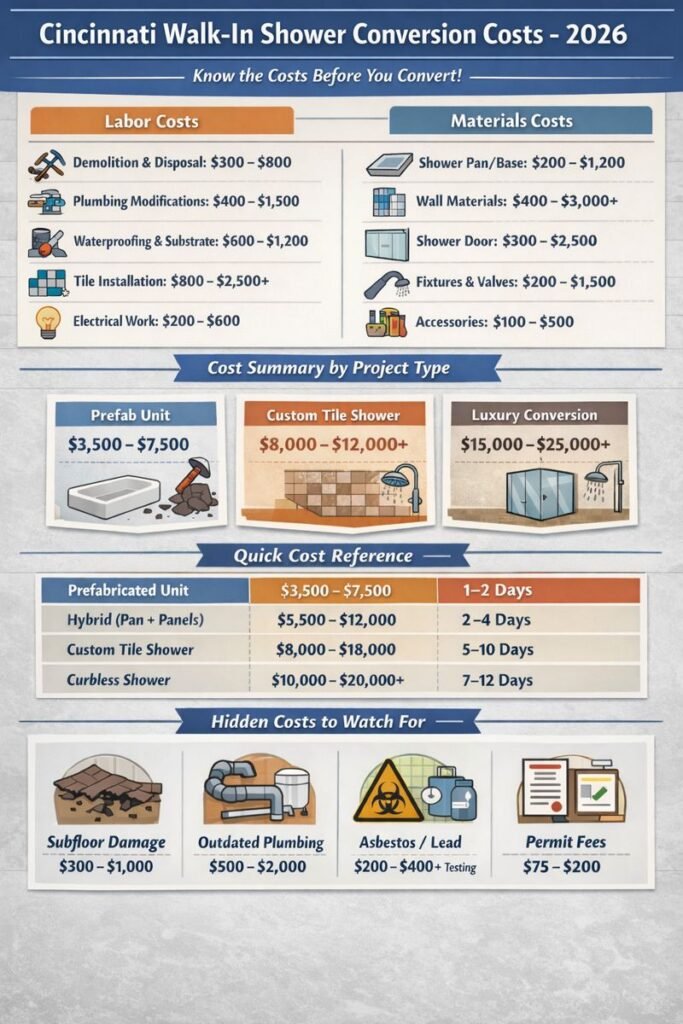 Cincinnati infographic walk-in shower conversion