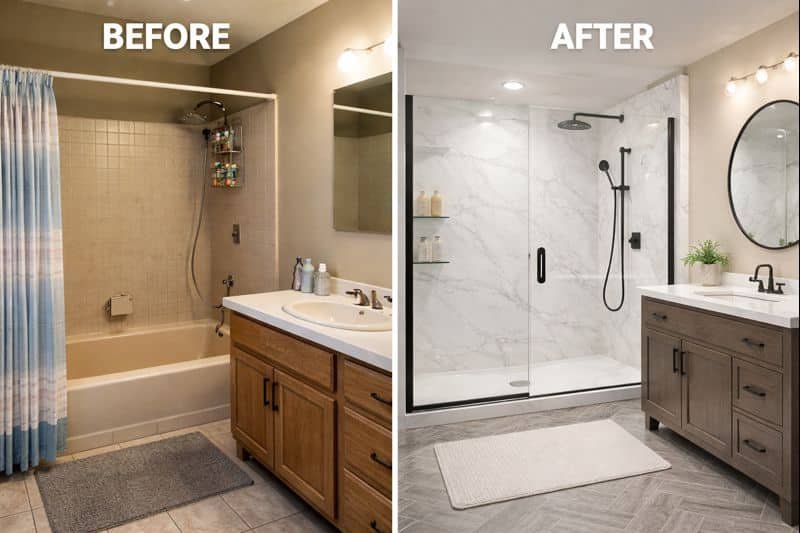 bathroom remodel with palisade shower
