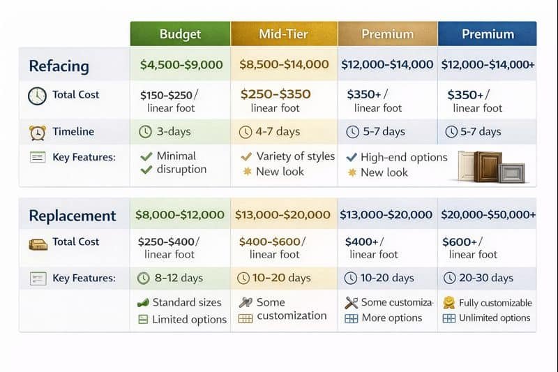 Infographic for kitchen cabinet comparison