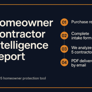 Homeowner Contractor Intelligence Report